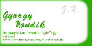 gyorgy mondik business card